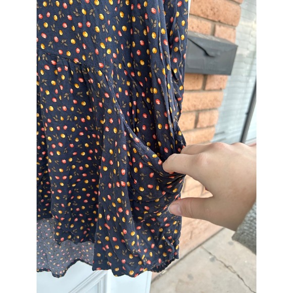 Alembika Button Top Fruit Print Asymmetric Hem Size 4 US 12 14‎ Lagenlook - Picture 11 of 13